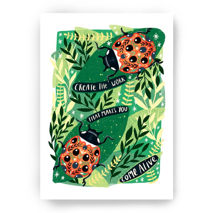 Skapa arbetet Nyckelpigor Art Print för wholesale av The Sunshine Bindery