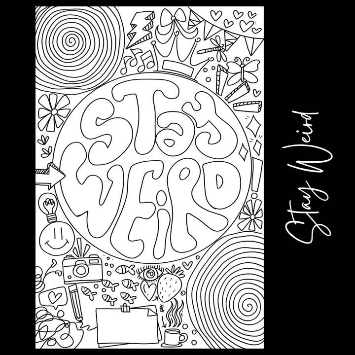 Stay Weird – Giant Coloring Page (24x36") for wholesale by Tons of Hues