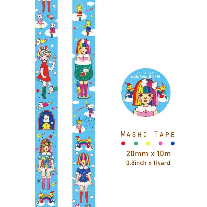 Naoshi - Wholesale Washi Tape - 【Washi Tape】Rainbow World1