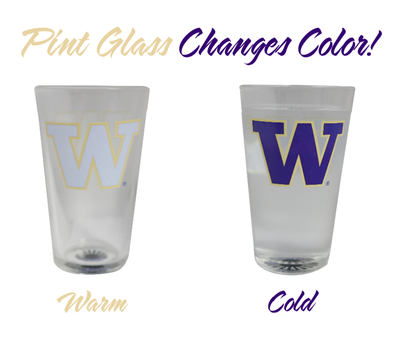 Sunkiss - Wholesale Drinking Glass/Cup - UW Huskies Color Changing Glass - Logo Changes Color0