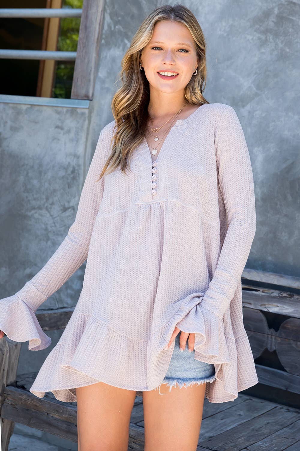 Sweet Lovely by Jen - Wholesale Tunic - Women's - SW275 - Waffle Knit Flare Top77