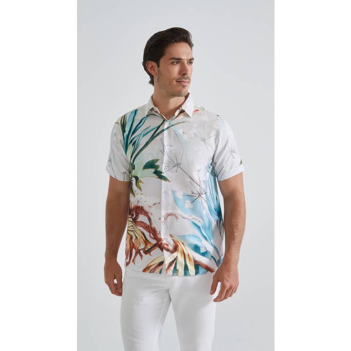 Chemisette à motifs en coupe droite pour la vente par Yves Enzo