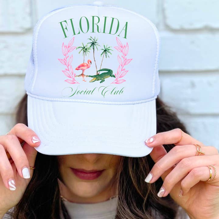 Florida Social Club Trucker Hat Vacation for wholesale by Gia Gifts Boutique
