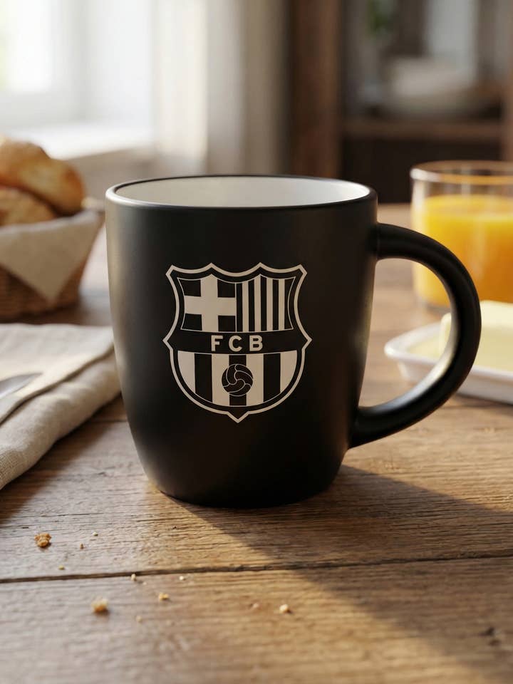 Tazza Nera Rilievo FC Barcellona per la vendita all'ingrosso da parte di ANMA SPORT Productos Licenciados FC BARCELONA