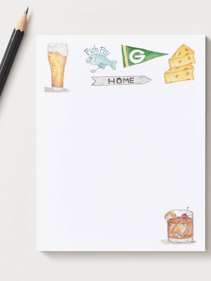 Taccuino illustrato ad acquerello del Wisconsin per la vendita all'ingrosso da parte di LSA-studio