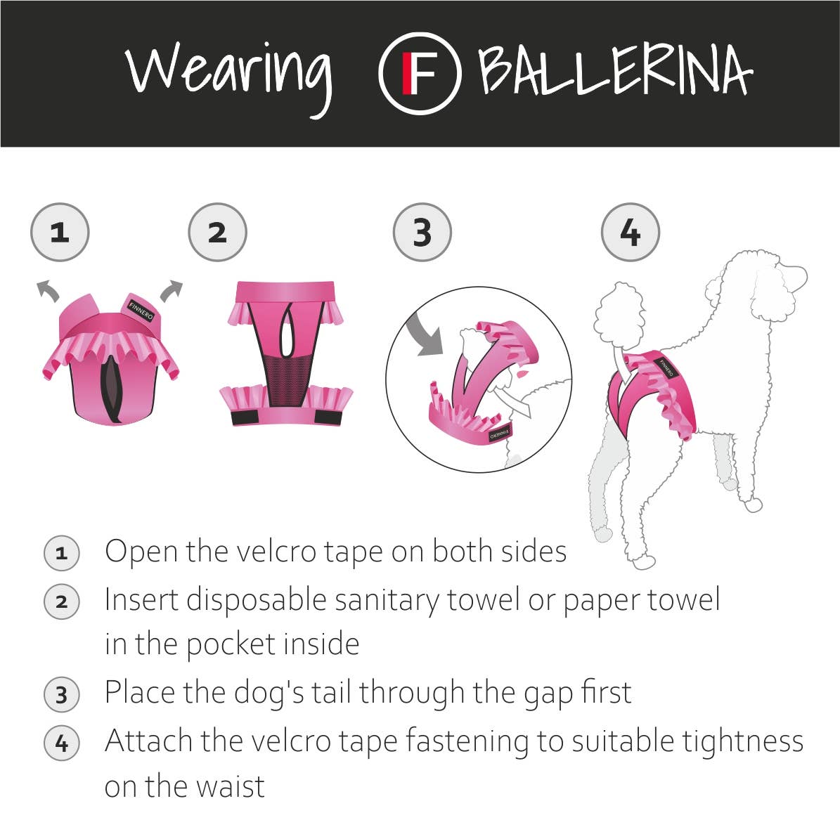 FINNERO – wholesale Husdjursblöja - Hund – FINNERO Ballerina hundhygienbyxor, 5 färger, tvättbara17