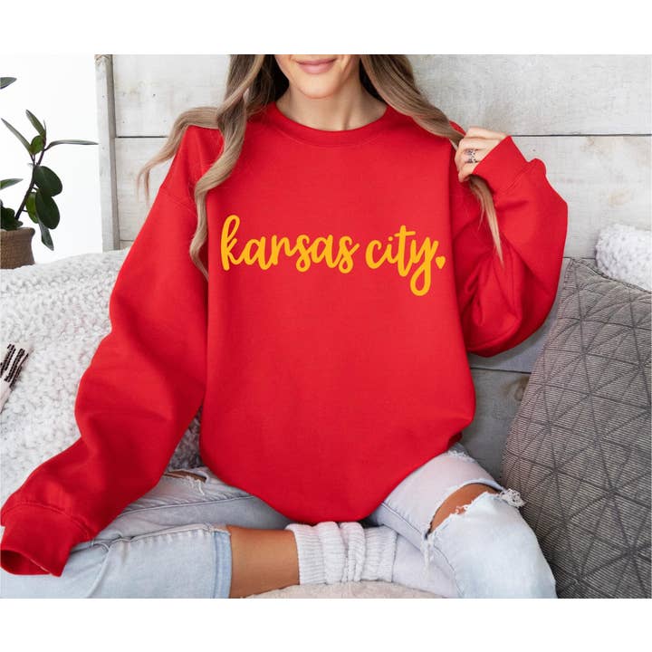 Felpa Kansas City Gold Heart per la vendita all'ingrosso da parte di Farmtown Printing Company