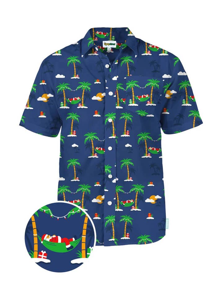 Tipsy Elves – Großhandel Hemd mit Button-down-Kragen – Herren – Hängematten-Urlaubshemd mit Knöpfen - Herren-Urlaubs-Hawaiihemd