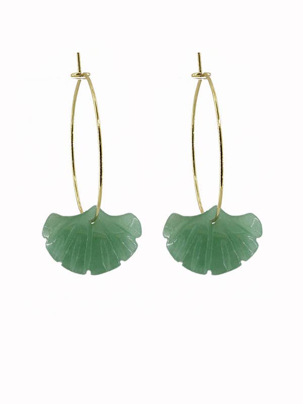 Ginkgo Hoops Aventurine for wholesale by Brass Sand