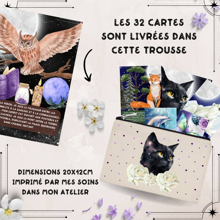 Les Moonettes - Vendita all'ingrosso Tarocchi - Carte di affermazione positiva Animals of Light (32 carte)5