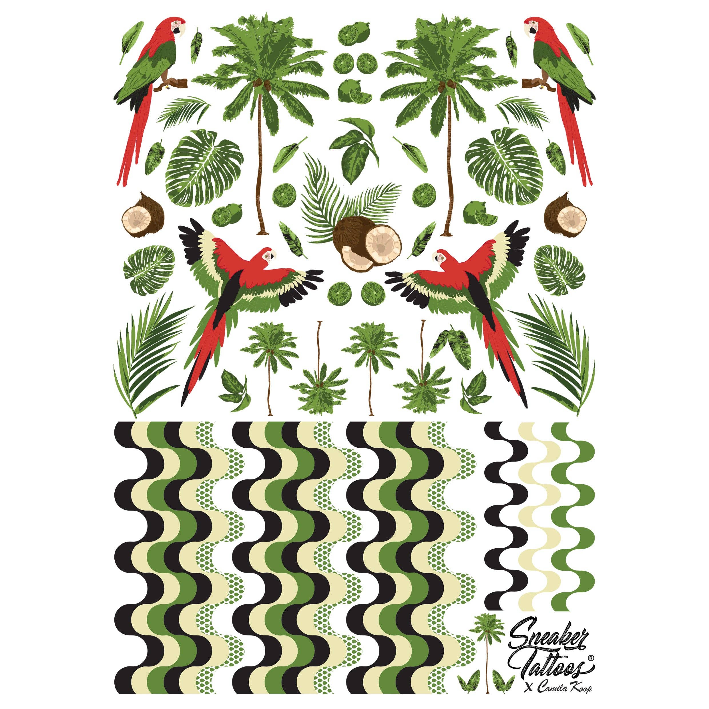 Cestlavic - Vente Tatouages temporaires - Tatouages de baskets île tropicale®2