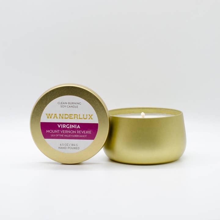 Wanderlux Virginia Mount Vernon Reverie 184 g sojaljus för wholesale av Wanderlux Candles
