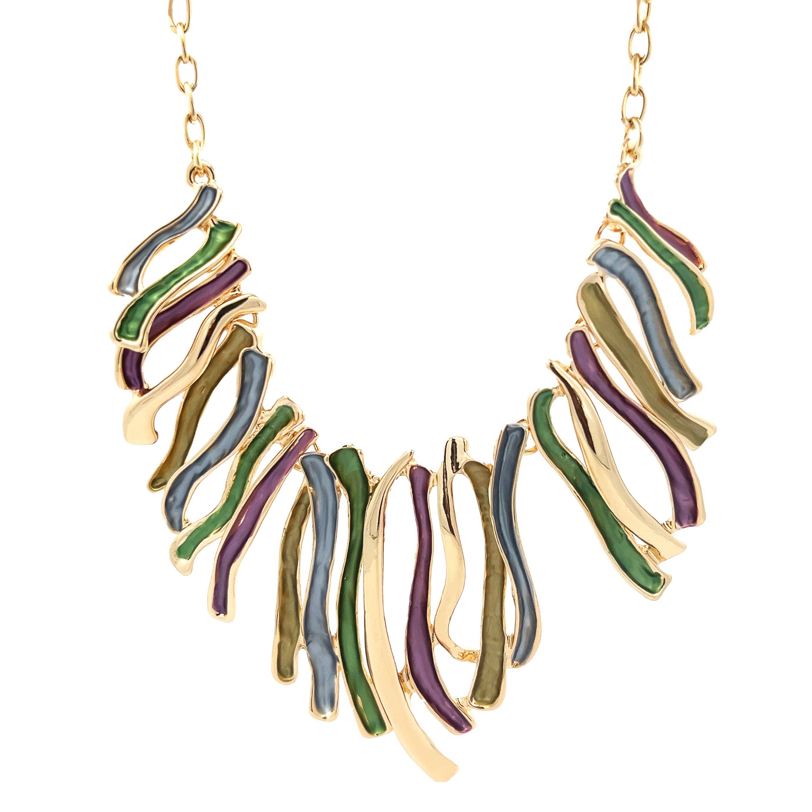 AMORINO SRL - Wholesale Bib Necklace - EXAGGERATED ENAMEL NECKLACE - SW2388E8561