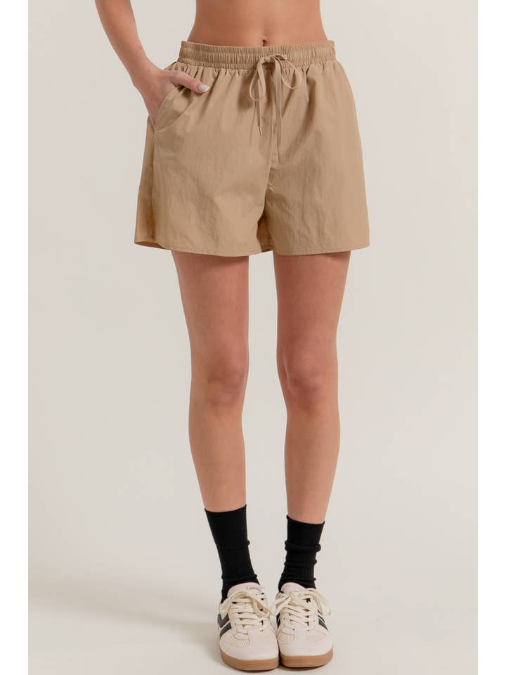 Active Basic | Active USA - Wholesale Athletic Shorts - Women's - Anorak Fabric Side Slit Workout Shorts9