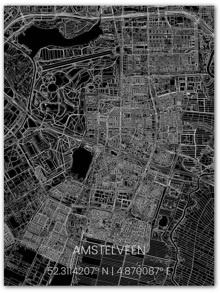 Citymap Amstelveen | Decorazione murale in alluminio per la vendita all'ingrosso da parte di Brandthout.