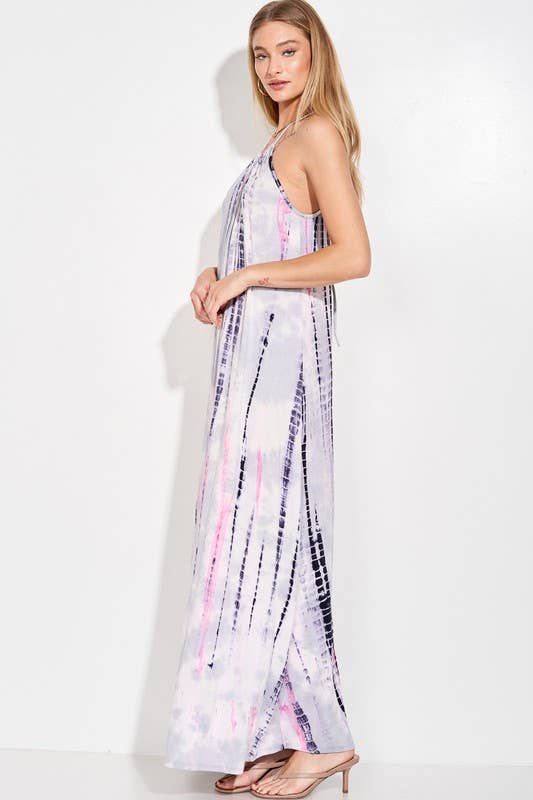 Lemon Tree - Wholesale Dress - Women's - Tie dye Spaghetti strap cami maxi dress2