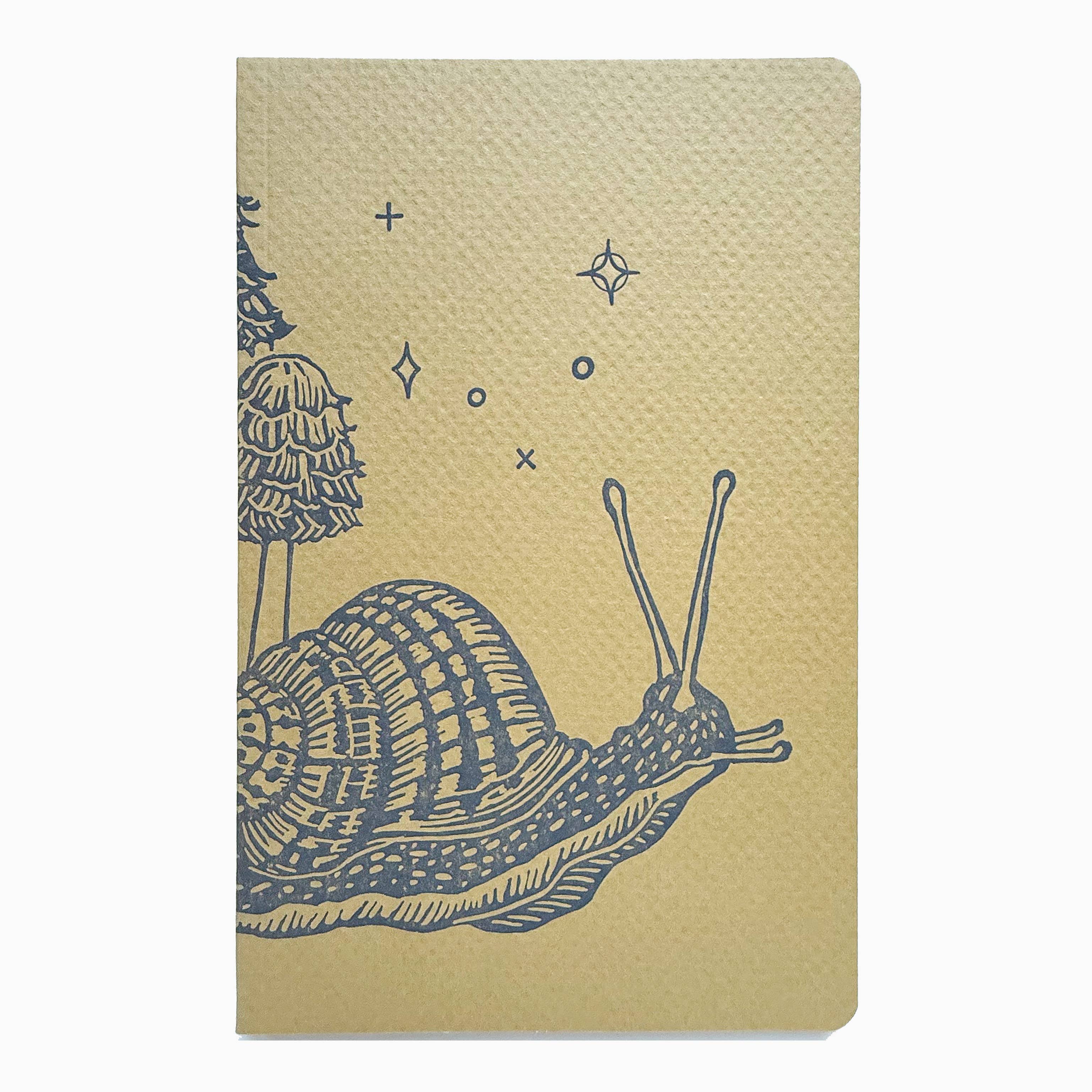 Blackbird Letterpress – wholesale Notebook – Snail and mushrooms large notebook0