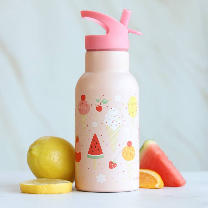 A Little Lovely Company - Wholesale Water Bottle - Kids stainless steel drink/ water bottle: Ice-cream4
