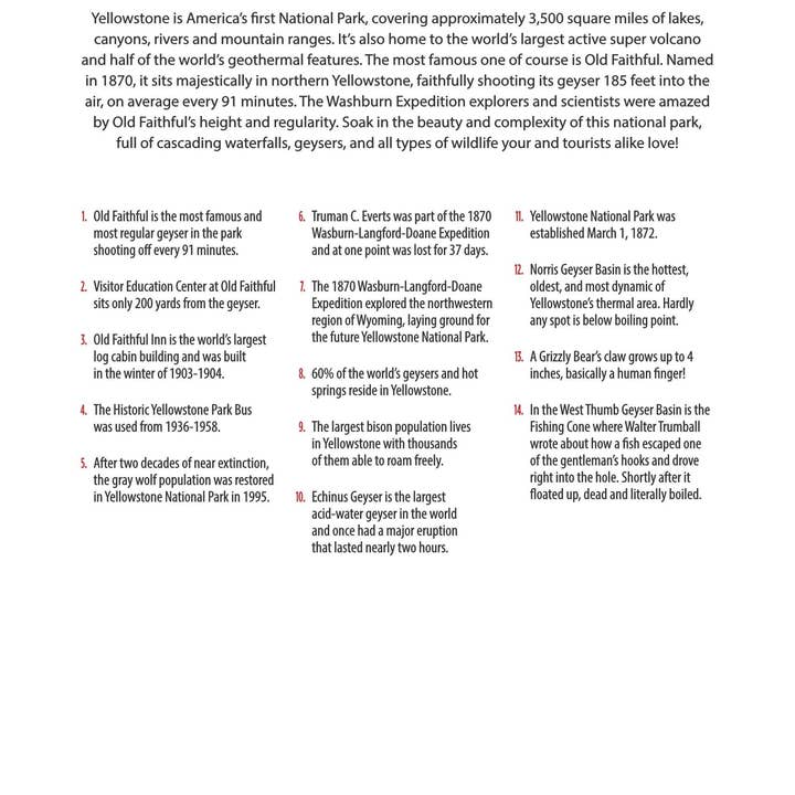 Boardwalk Puzzle Company - Wholesale Puzzle - Adult - Yellowstone Old Faithful - 500 Piece3