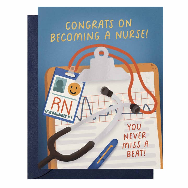 Congrats Nurse Greeting Card for wholesale by Happy Little Paper Co