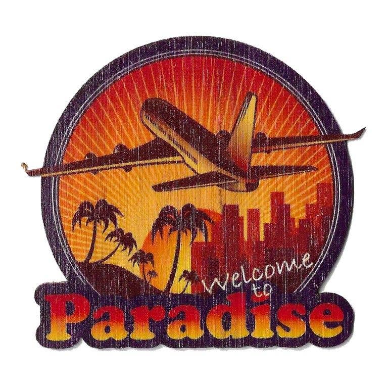 Bamboo Wood Stickers - Wholesale Sticker - Welcome to Paradise1