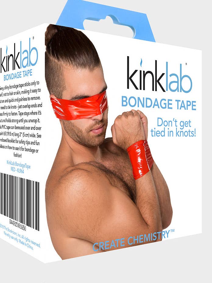 KinkLab Unisex Bondage Tape, Red for wholesale by The Stockroom
