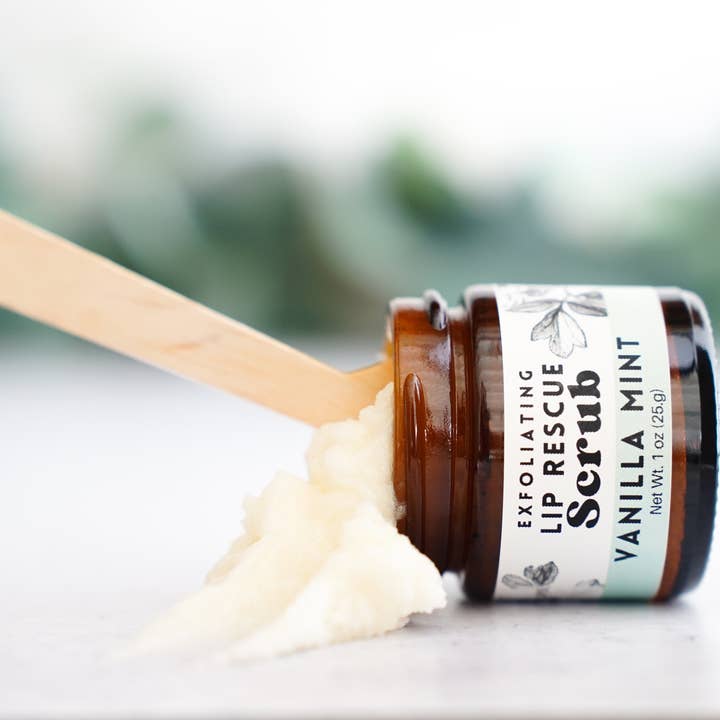 The Little Flower Soap Co - Wholesale Lip Scrub/Polish - Lip Rescue Exfoliating Sugar Scrub 1oz Jar - Vanilla Mint1