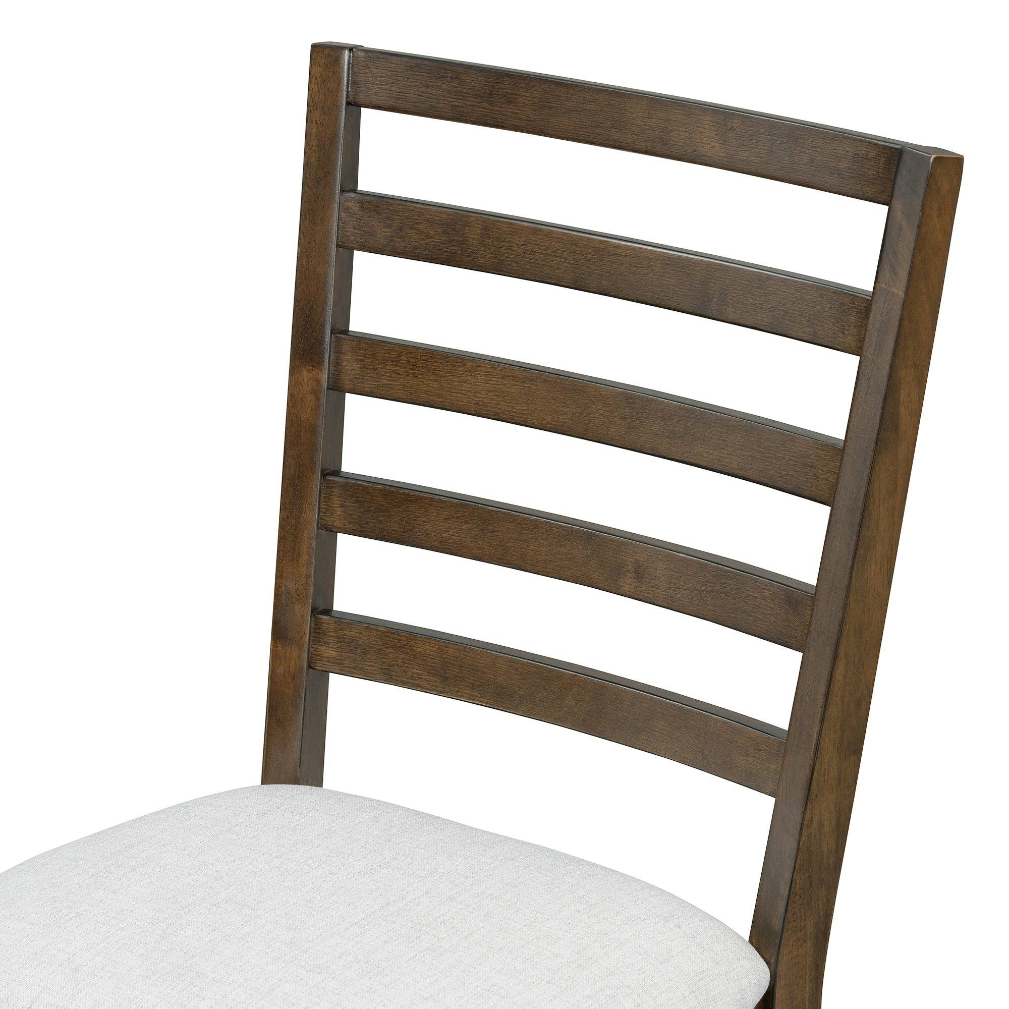 39F Inc. - Vente Salon de terrasse - Ensemble de salle à manger extensible rond en noyer de 5 pièces pour 4 personnes20