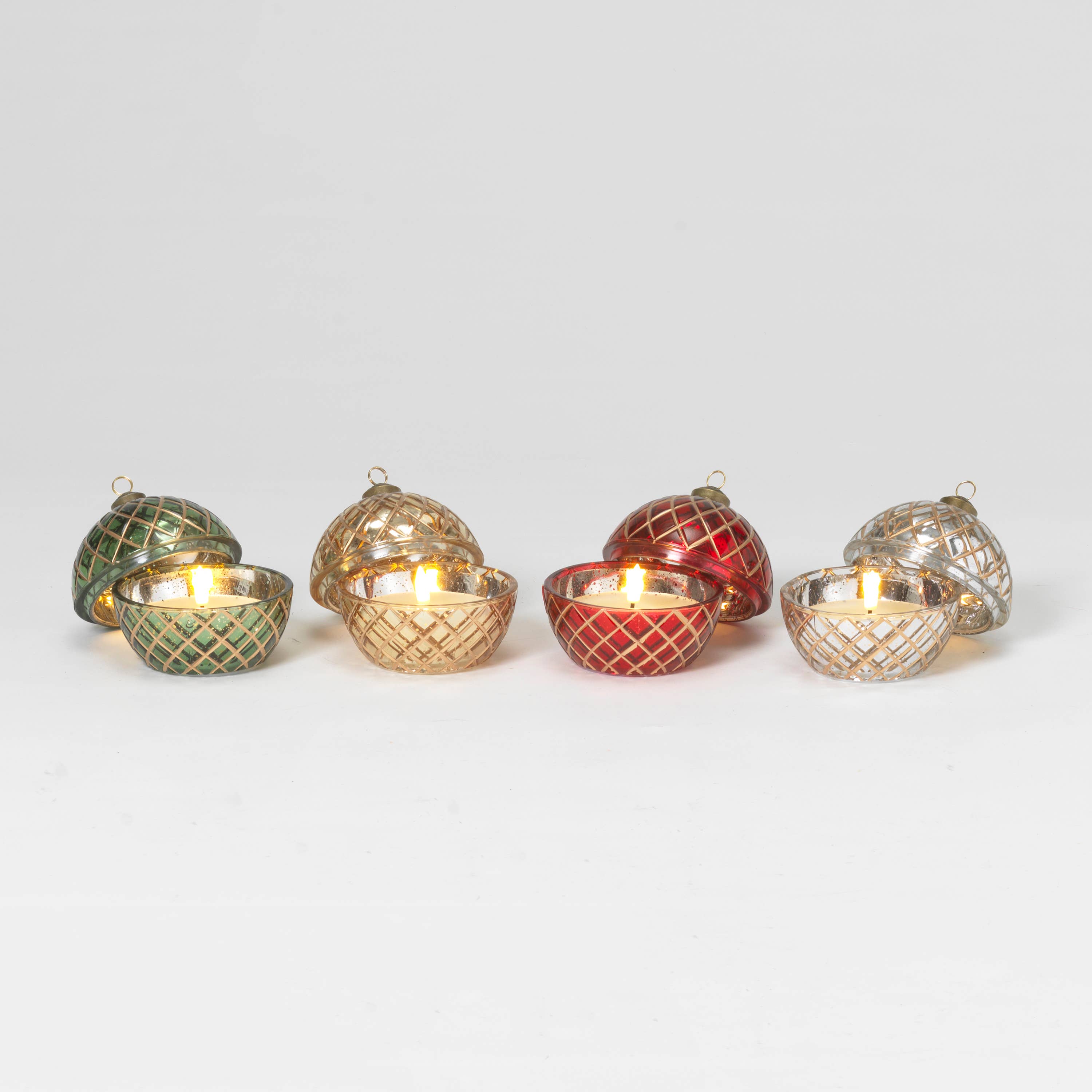 The Gerson Companies - Wholesale Christmas Decoration - Gerson Christmas 4.72"H B/O Lighted Holiday Glass Ornament w2