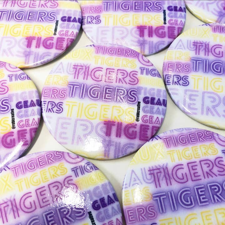 *Geaux and Tigers - Game Day Button for wholesale by REBL Creative