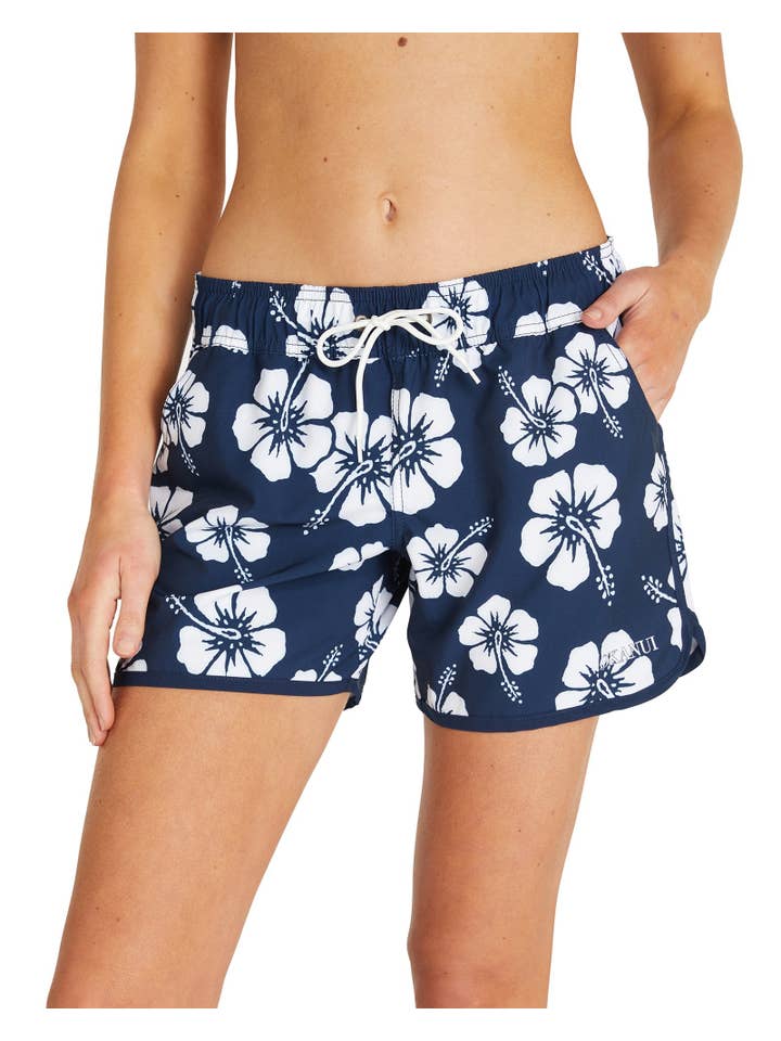 Womens - Swim Shorts - Hibiscus Navy for wholesale on Faire3