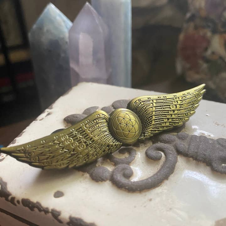 Enlighten - Wholesale Lapel Pin/Button - Seed of Life Pilot Wings, Sacred Geometry Apparel and Accessories by Enlighten0