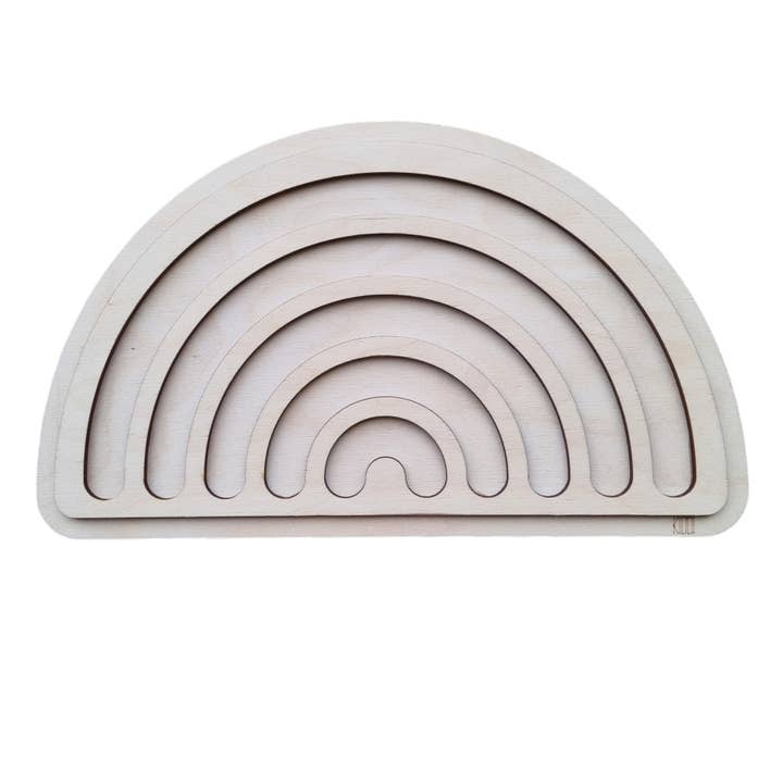 Kiddi - Wholesale Wood Toy - Kids - Fill shape / play tray 'rainbow-medium'