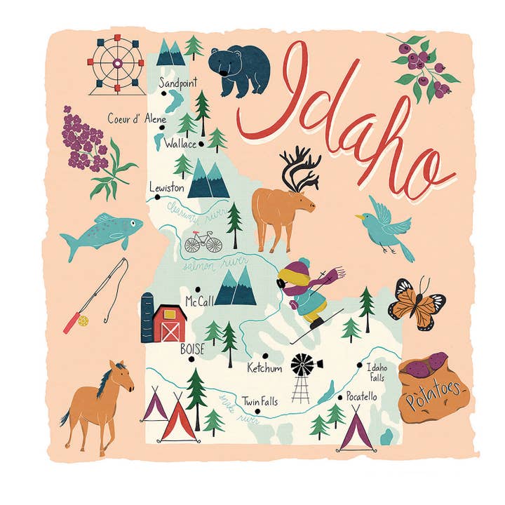 Thirstystone Idaho Home Absorbent Stone Coaster 4pk for wholesale by CounterArt/Highland Home/Thirstystone