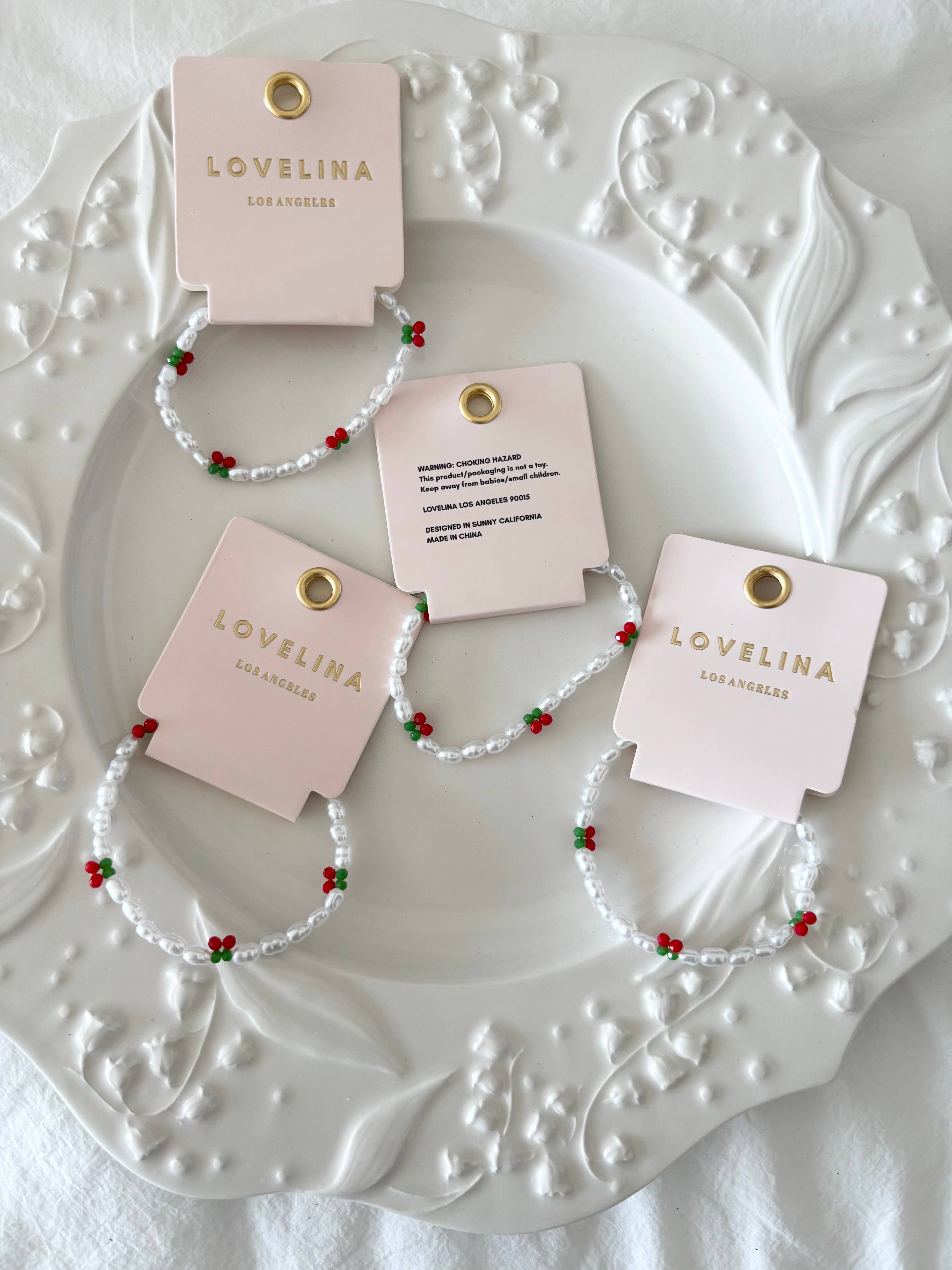 LoveLina - Vente Bracelet de perles - Bracelet Vibe Y2K Cerise (ECATI)