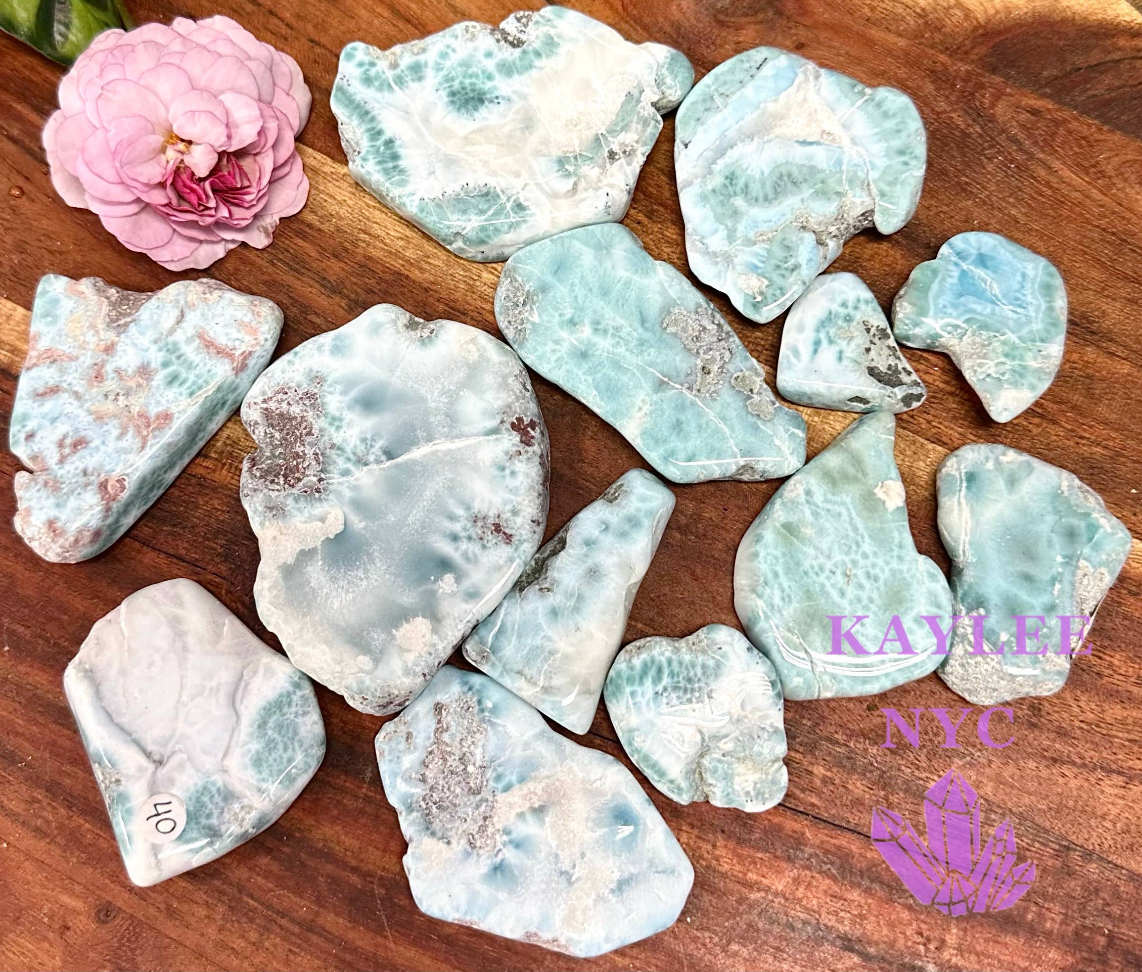 KayleeNYC - Wholesale Spiritual Stone/Crystal - Wholesale Lot 1 lb Natural Larimar Polished Slabs Crystal3