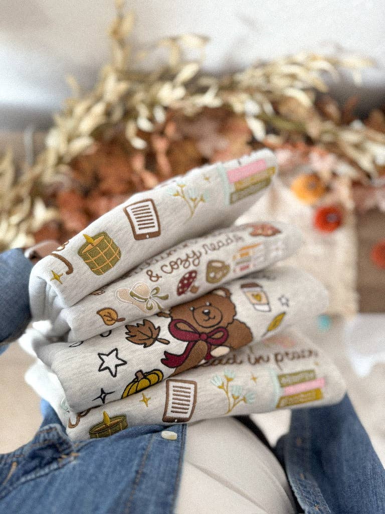 needlexstitchco - Wholesale Sweatshirt - Women's - Let a Girl Read in Peace Embroidered Sweatshirt1