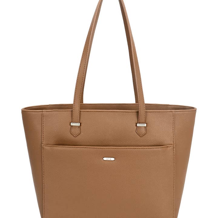 Front Pocket Vegan Leather Tote Bag for wholesale by ACACIA(Formerly OLA)