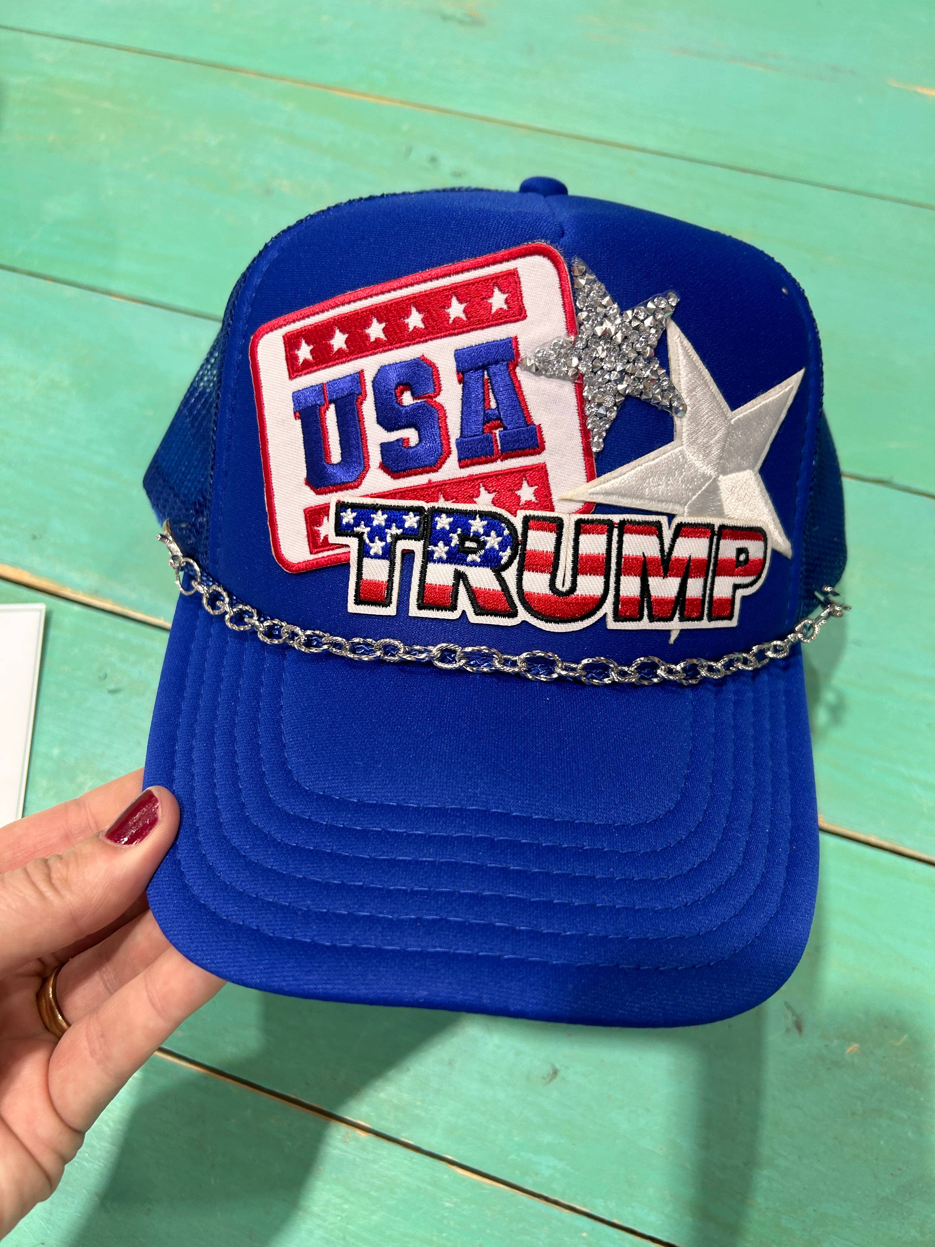 Vibes Hat Company - Wholesale Trucker Hat - Women's - Trump USA Trucker Hat | 4th Of July Hats | USA | Hats