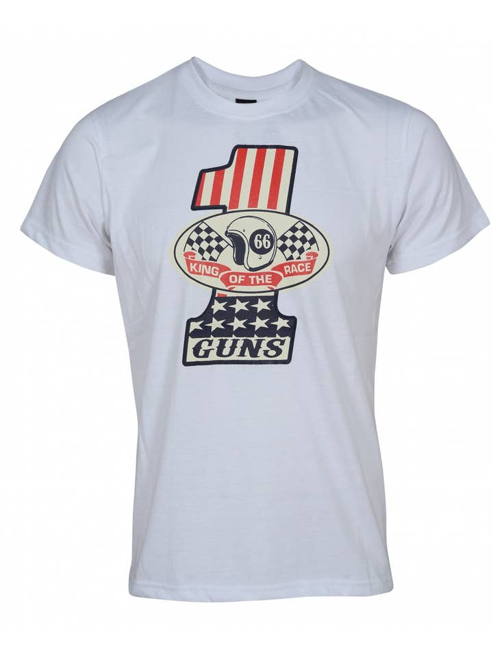 T-shirt ONE in cotone bianco per la vendita all'ingrosso da parte di Guns