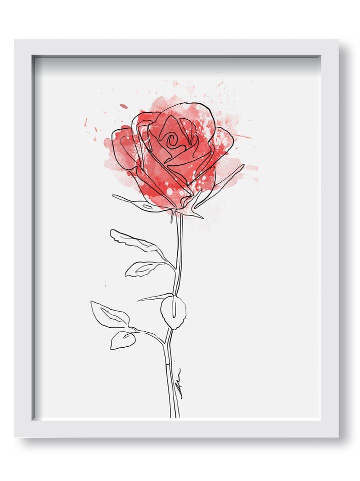 Rød Rose Linje Art Print for engroshandel hos Alison Gordon Studio