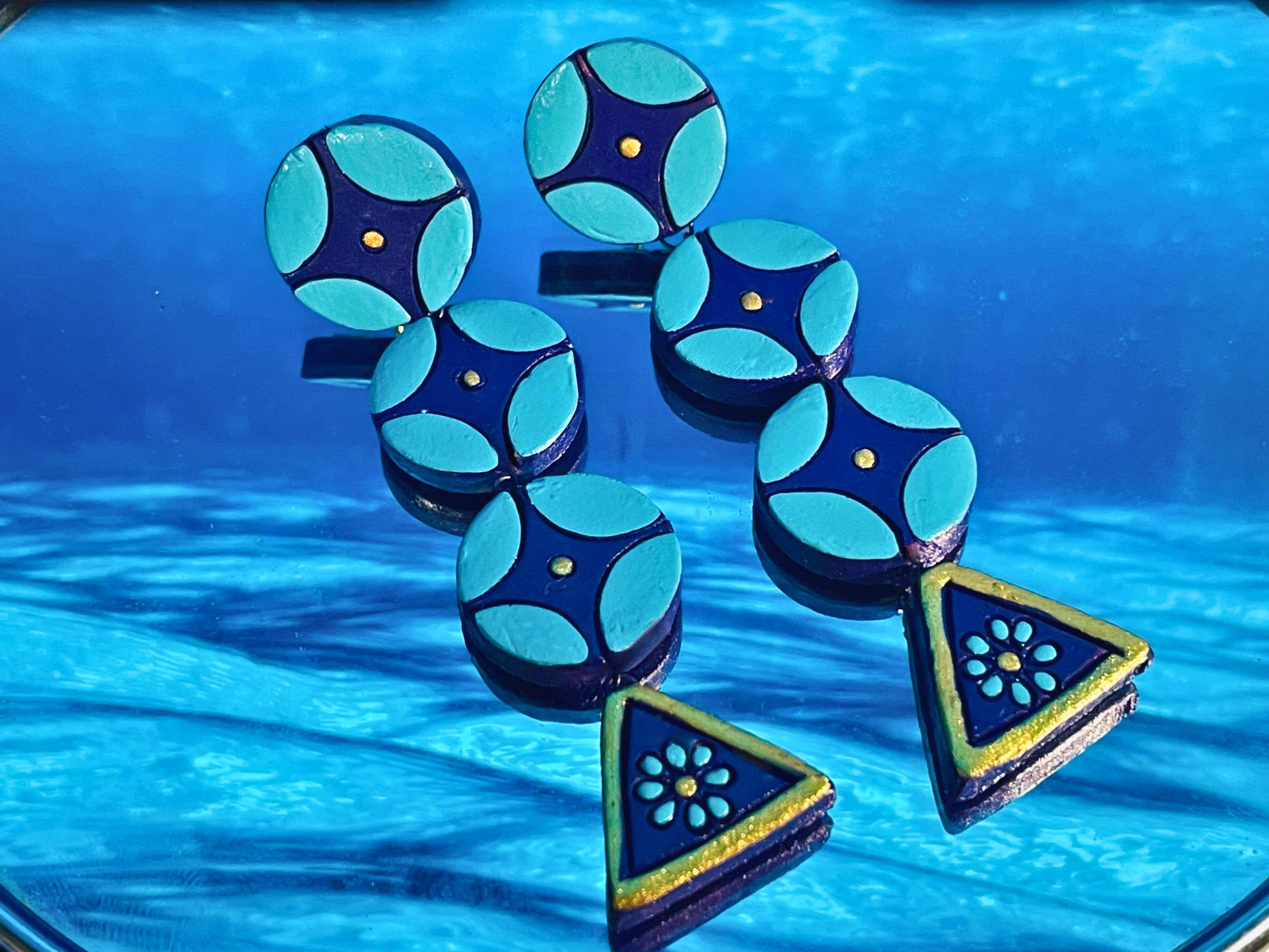 House of Kraft Jewelry & Accessories – wholesale Tassel earrings – Geometric Earring Set | Clay Jewelry | 4-Pack Jewelry Set2