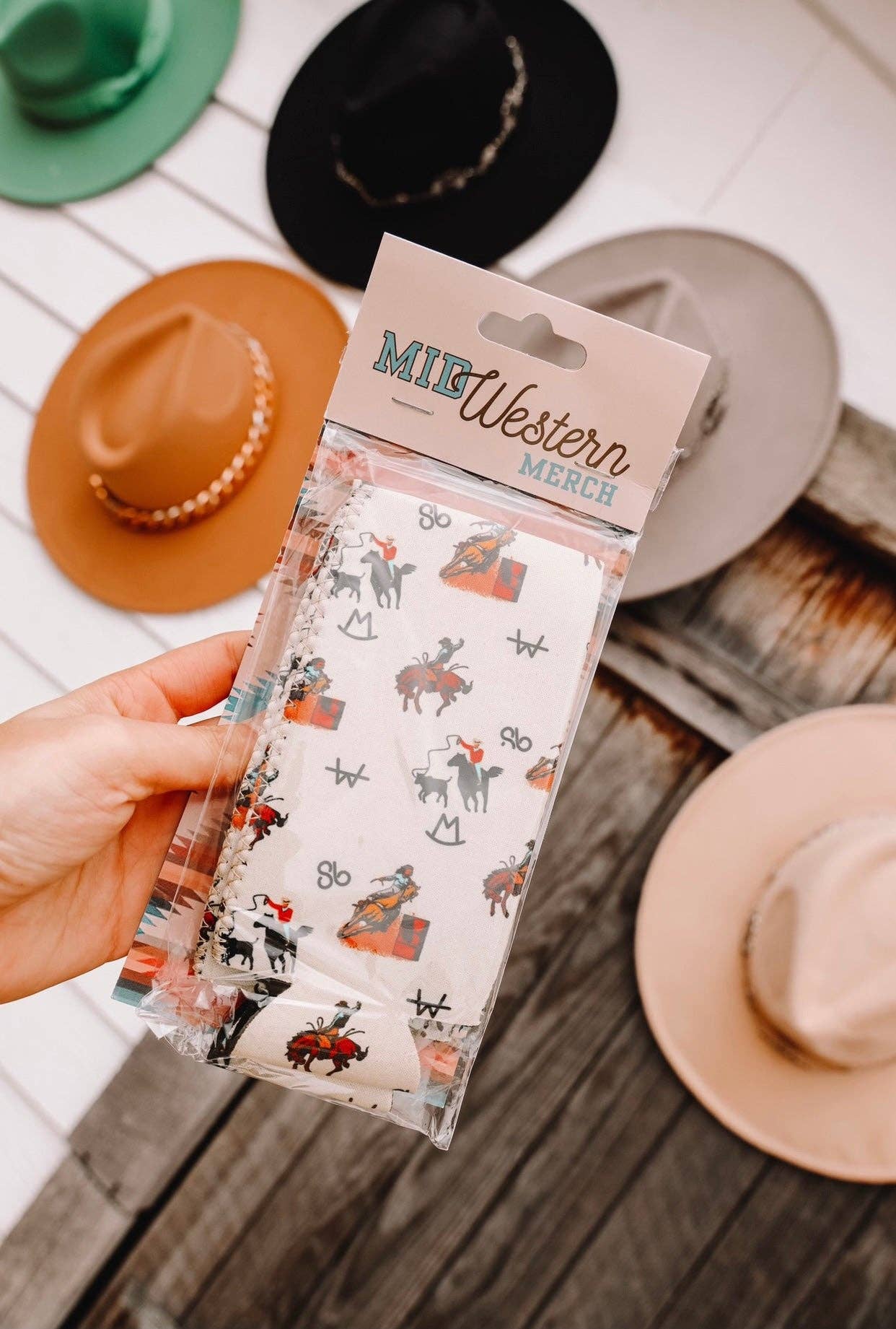 The Front Porch Label – Mangas térmicas de bebidas por atacado – Cowboy Tall Coozie Vintage 2 - Pack10