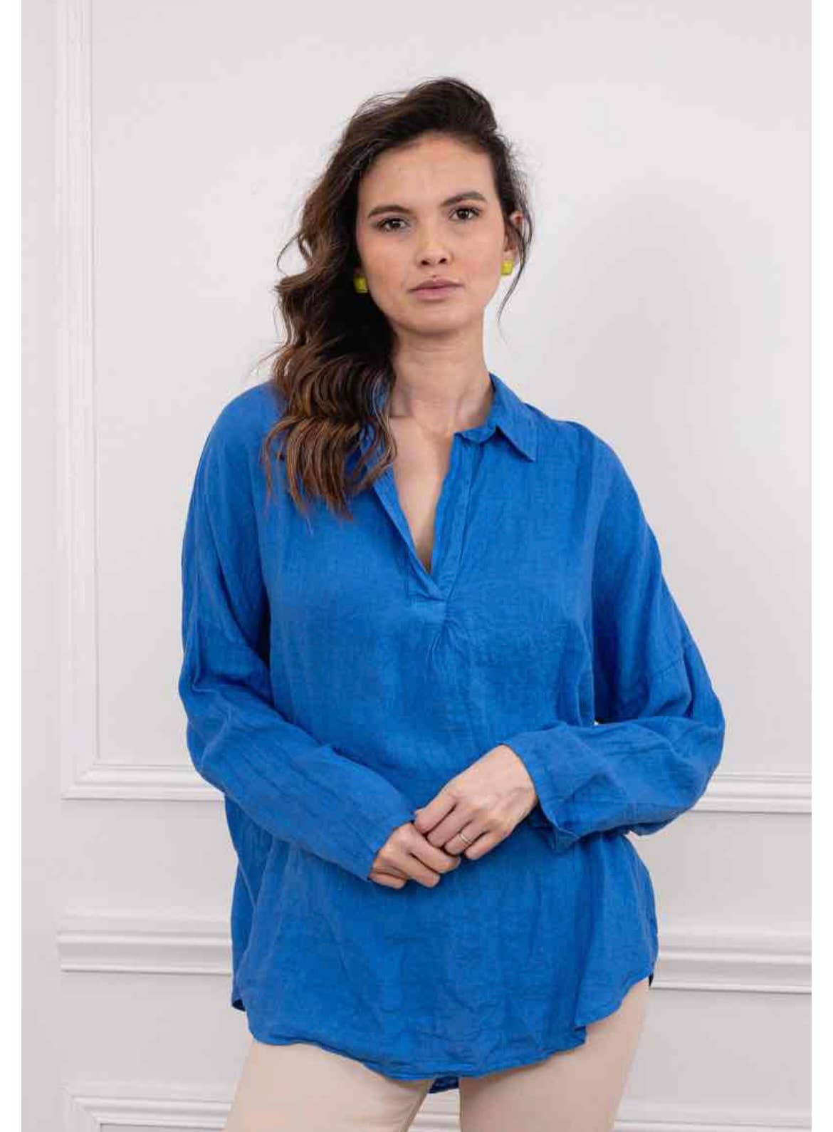 LINEN & COTTON HOUSE – Túnica - Mulher por atacado – CAMISA DE LINHO PARA MULHER 97188ROUPA PRIMAVERA VERÃO0