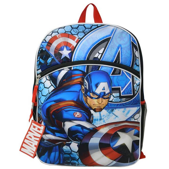 Deluxe Import Trading - Wholesale Backpack - Kids - Captain America 16" Backpack