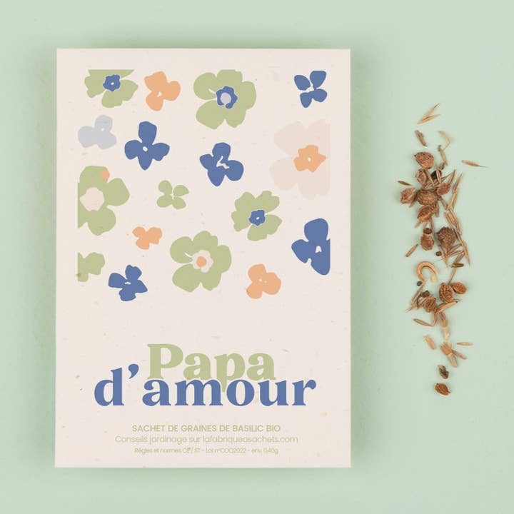 Papa d'Amour - Sacchetto di semi di basilico per la vendita all'ingrosso da parte di La Fabrique à Sachets