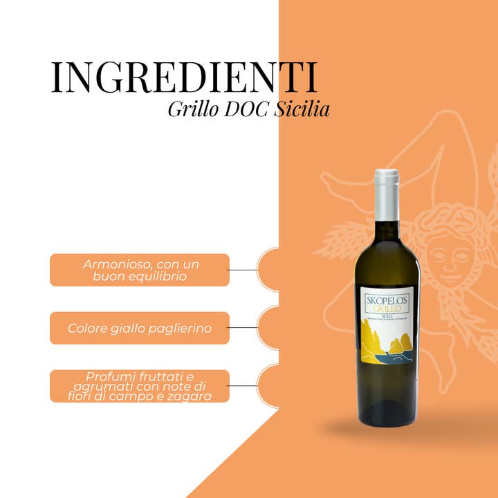 Antica Bottega Siciliana - Venta al por mayor Vino blanco - Vino Grillo ecológico DOC Sicilia - 75cl