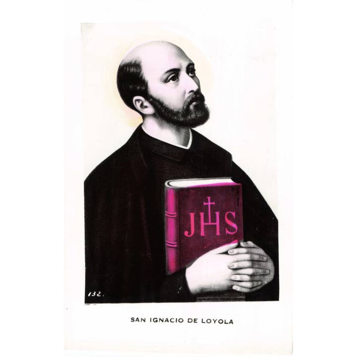 Carte religieuse peinte à la main.-San Ignacio de Loyola, PSC28 pour la vente par Tesoros Trading Company