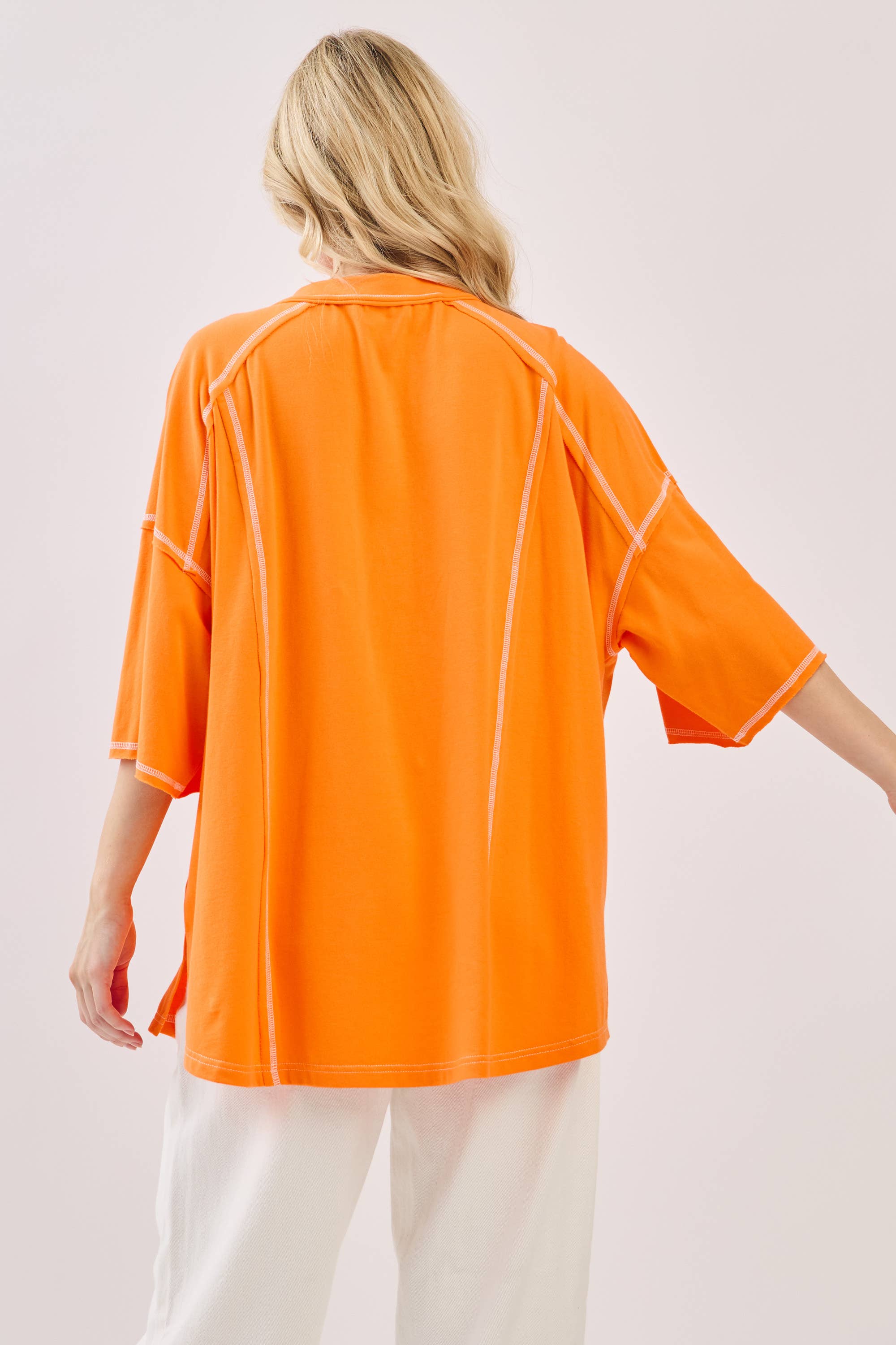 Sewn and Seen – Túnica - Mulher por atacado – Henley Relaxado com Botões40