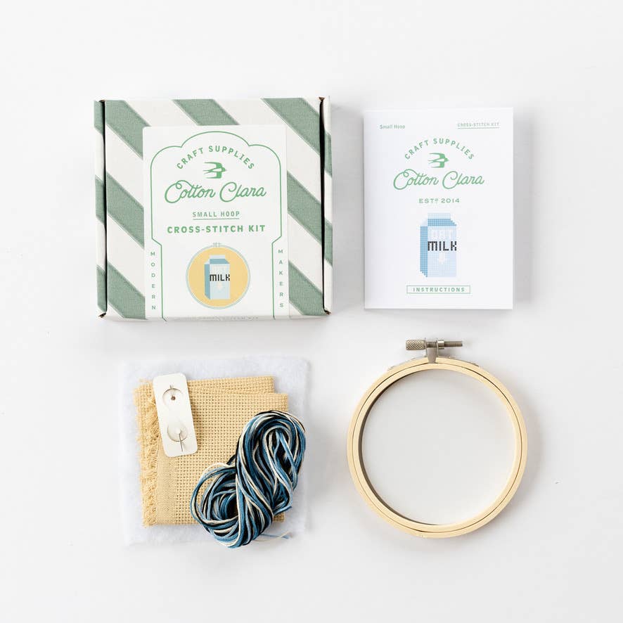 Cotton Clara Craft Kits & Supplies – wholesale DIY craft kit – Oat Milk Cross Stitch Kit2